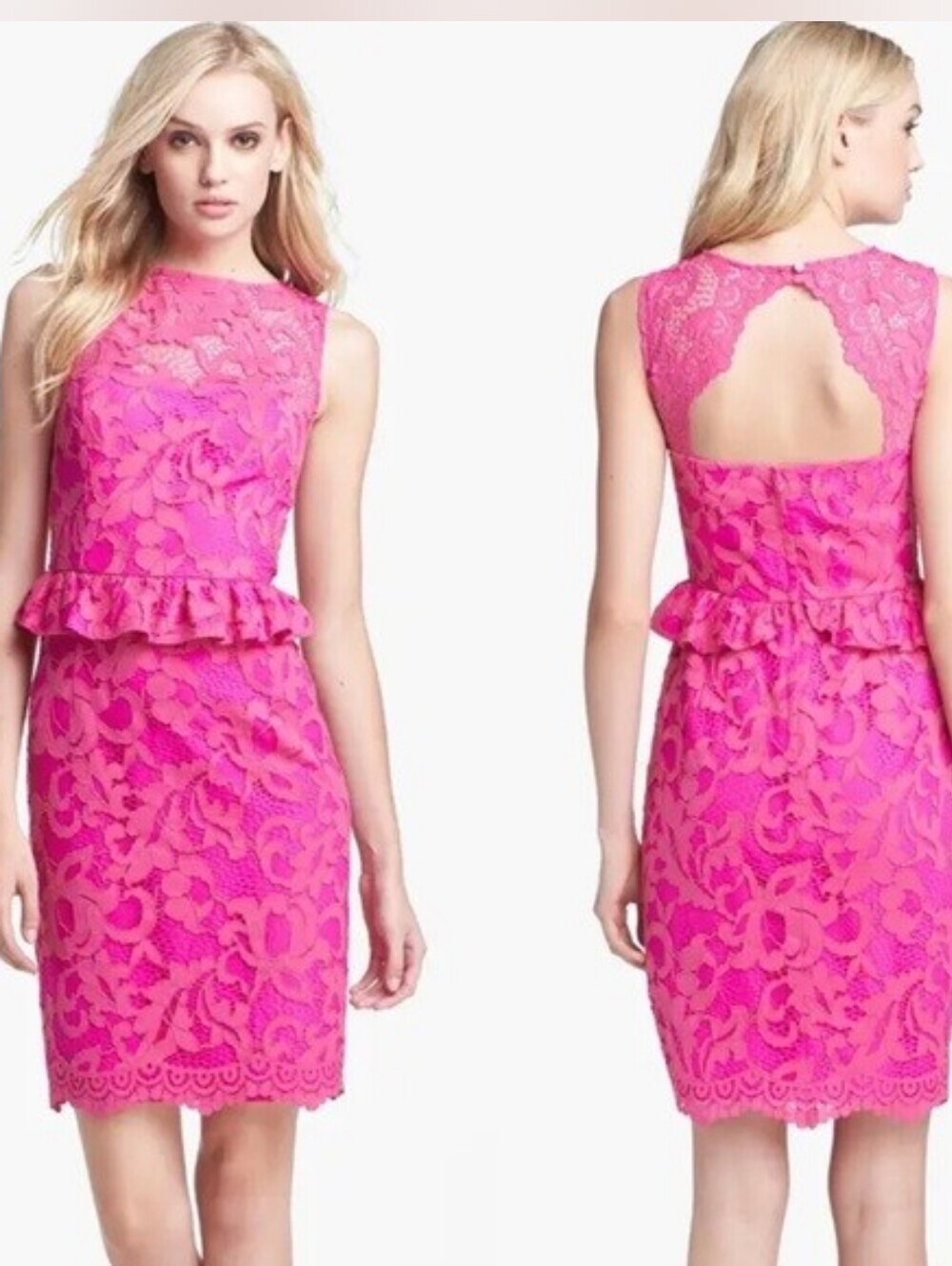 Lilly Pulitzer Mambo Pink Kiri Peplum Dress 6